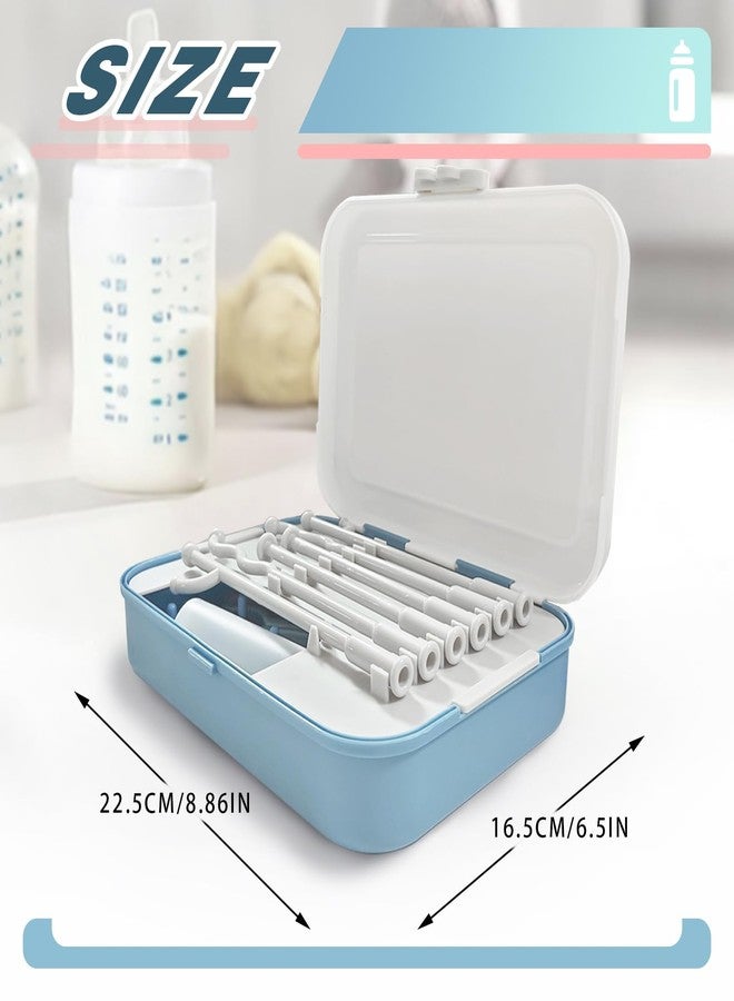 Pesilo 8-in-1 Bottle Brush Set, Bottle Cleaning Kit with Silicone Nipple Brush, Straw Brush, Soap Dispenser, Drying Rack, Organizer Case, Portable Cleaner Tools Home Travel Essential Gift for Parents - Image 2